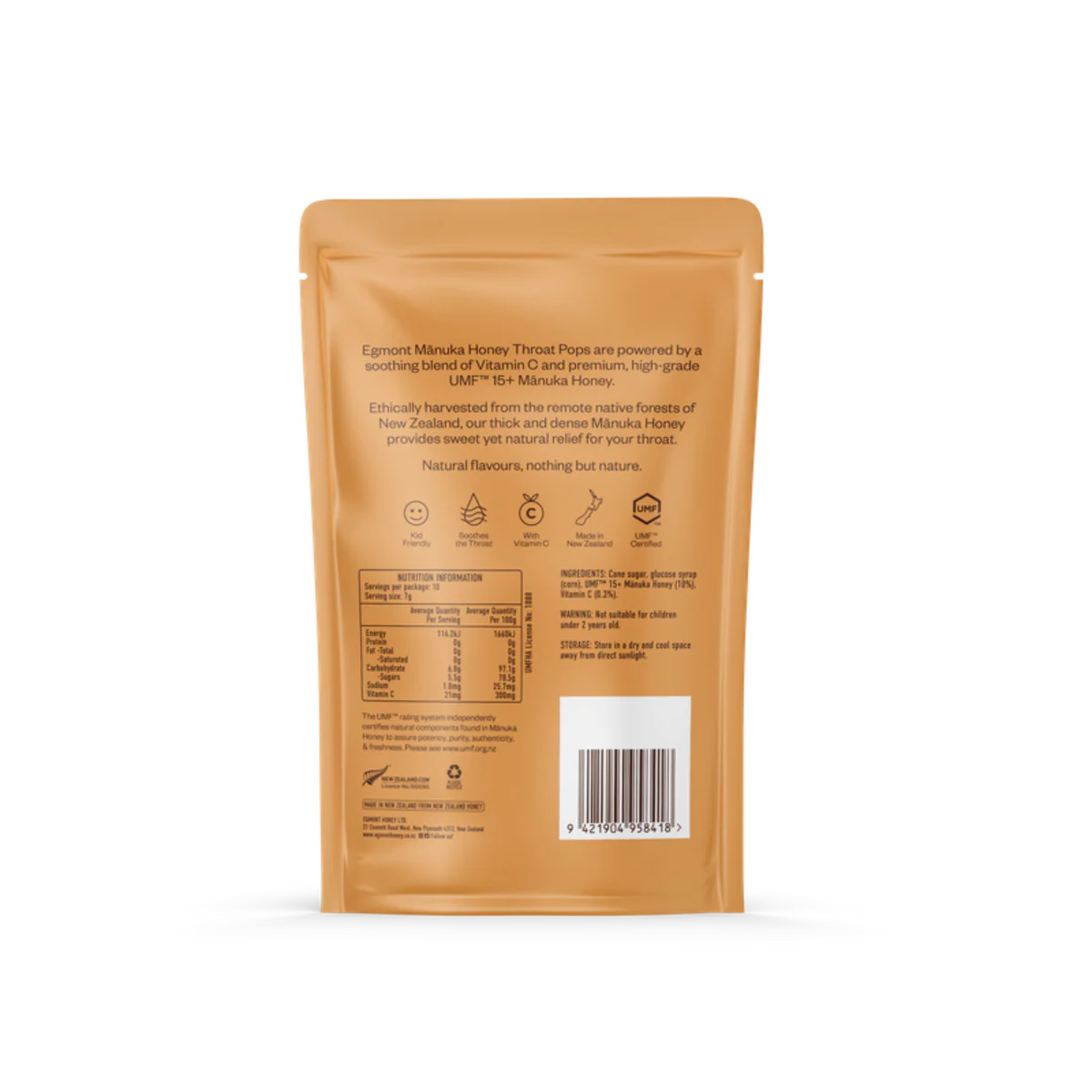 Manuka Honey Throat Pops - Bag of 10